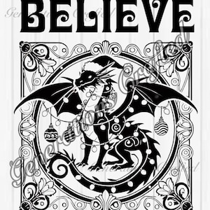 Believe Christmas Dragon, png en svg
