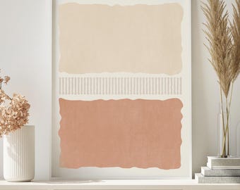 Minimalist Geometric Wall Art: Beige & Terracotta Print (Downloadable)