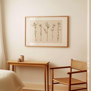 Botanical Line Art Print: Minimalist Floral Drawing (Digital Download)