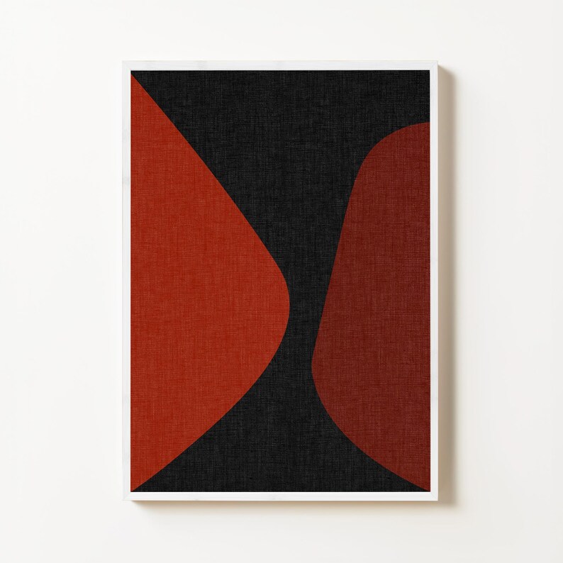 Red and Black Abstract Art Print: Mid-century Modern (instant Download ...