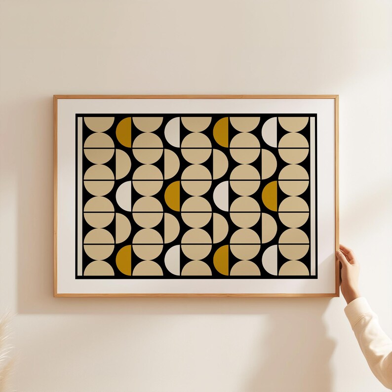 Mid Century Modern Geometric Art Print: Retro Minimalist Decor (instant ...