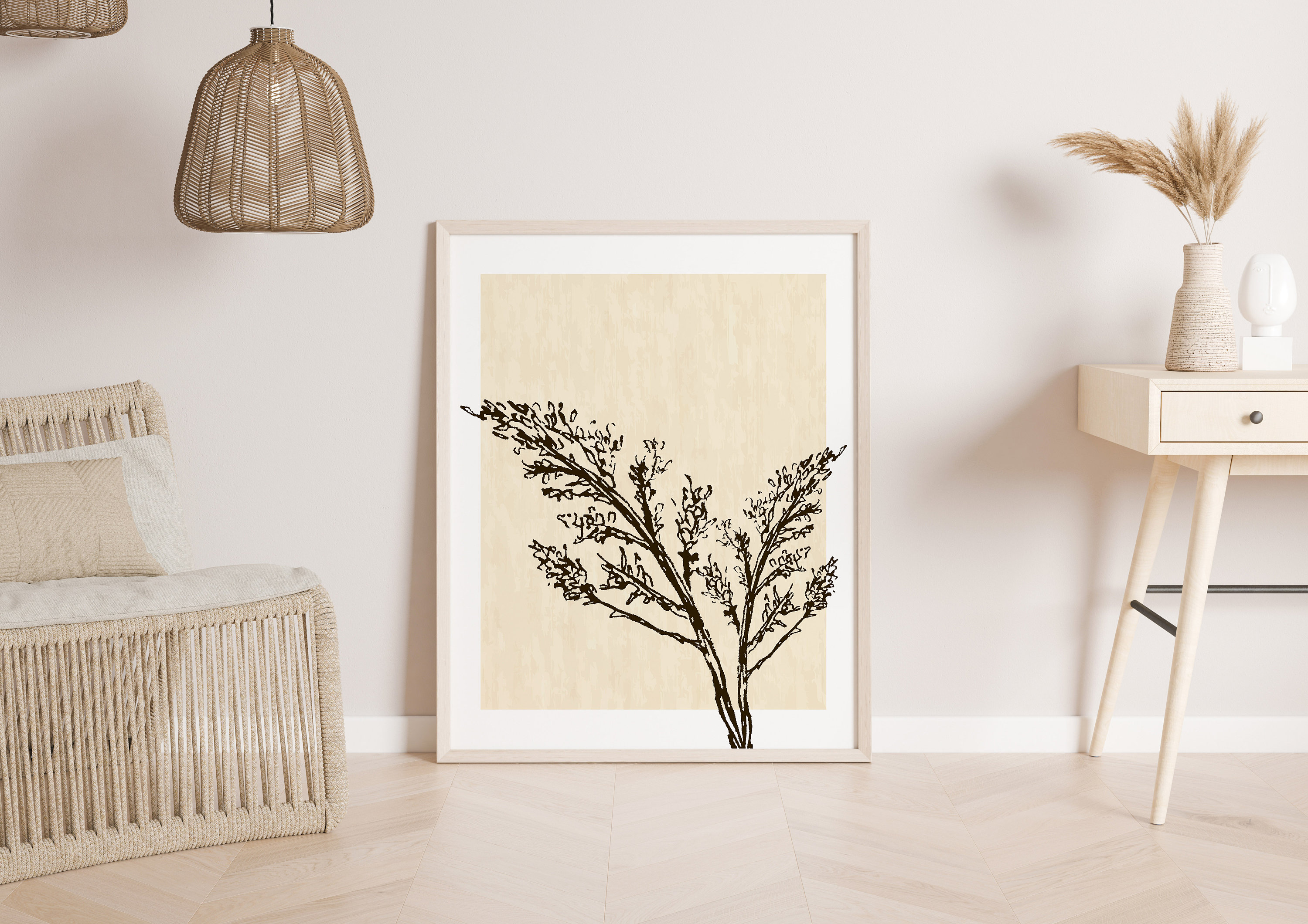 Photo inspiration: Picture Idea: Minimalist Botanical Art Print Japandi Line Drawing Instant Download