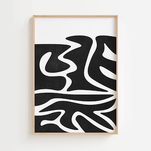 Minimalist Abstract Black and White Printable Wall Art | Modern ...