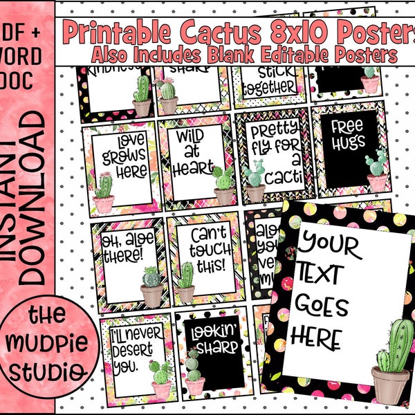 Cactus Classroom Sign - Etsy