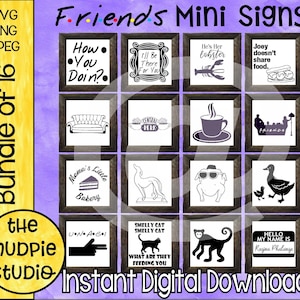 Friends Mini Sign Bundle - Friends, Friends Sign, Cut File, SVG, PNG, Silhouette, Cricut, Tiered Tray Sign, Central Perk, Instant Download