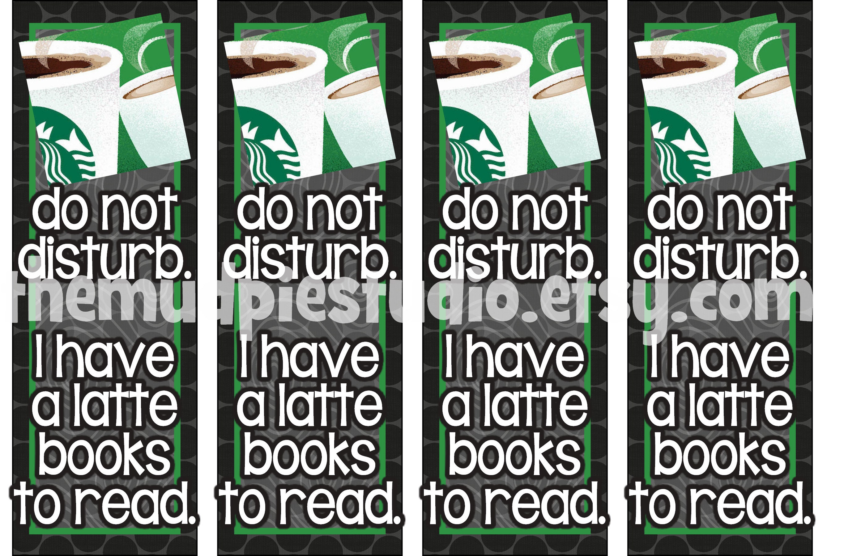 Coffee Booklover Bookmarks png jpg pdf printable | Etsy