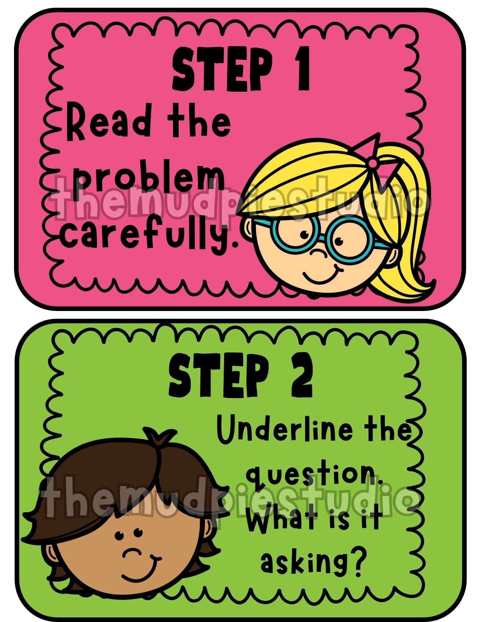 Math Problem Solving Strategy Posters – Classroom Decor (digital ...