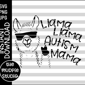 Lama Autisme Mama - svg, silhouet, cricut, autisme bewustzijn, autisme shirt, autisme svg, autisme moeder svg, aangepaste shirt, instant download