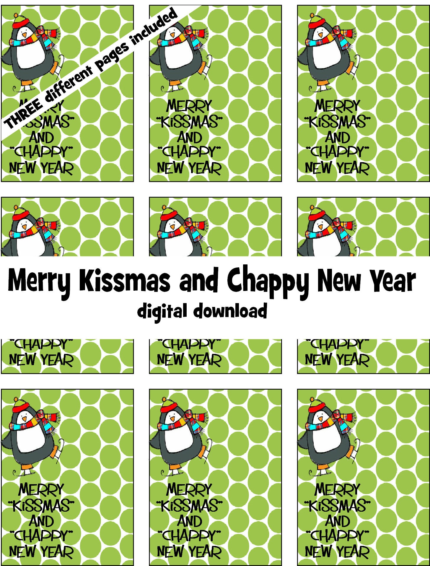 Merry Kissmas Merry Christmas Chappy New Year digital | Etsy