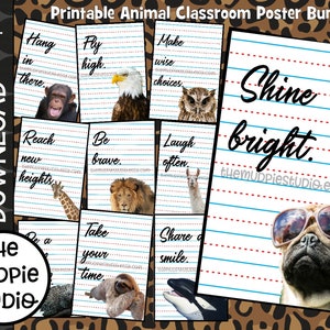 Animal Posters  - Classroom Decor, Animal Classroom, Printable, Animal Nursery, Nursery Decor, Nursery Sign, Animal Decor, Instant Download