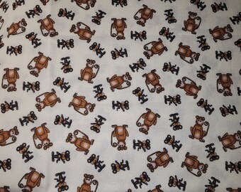 Cotton Fabrics REMNANT| Sitting MONKEYS, standing Monkeys. Monkey fabric | 36" length by 44-45 inches width
