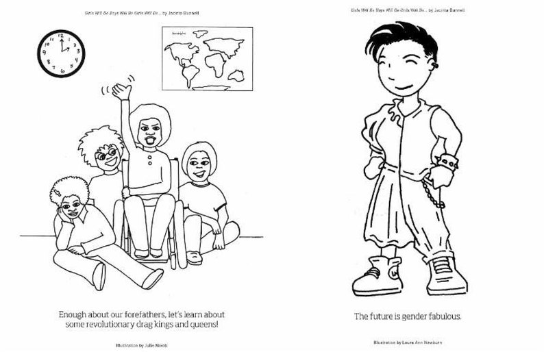 Non-Binary/ Queer Coloring Book by Jacinta Bunnell: Girls Will Be Boys Will Be Girls Will Be...LGBTQAI Coloring/Colouring BookGift Book image 3