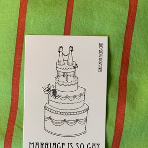 Queer Stickers Marriage Pride LGBTQAI Sticker: Marriage is So Gay Small Vinyl Sticker image 4