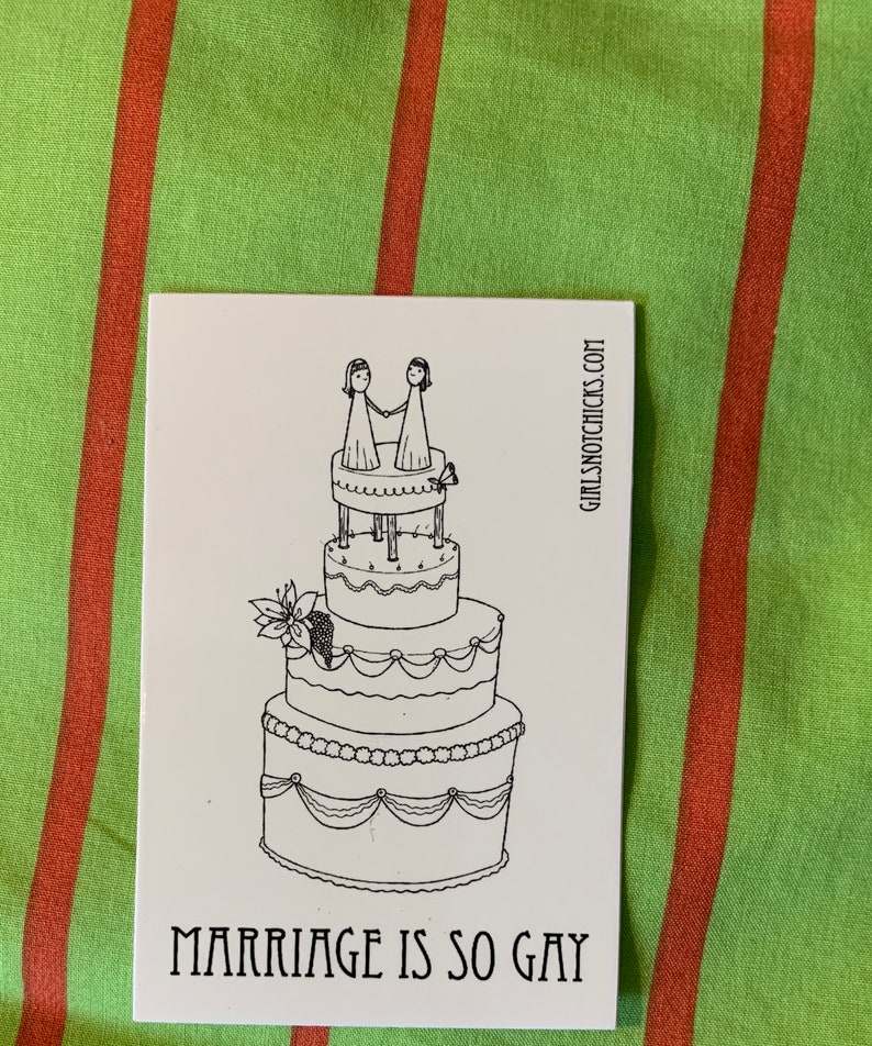 Queer Stickers Marriage Pride LGBTQAI Sticker: Marriage is So Gay Small Vinyl Sticker image 4