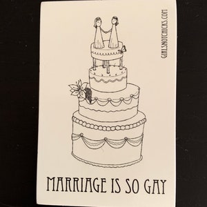 Queer Stickers Marriage Pride LGBTQAI Sticker: Marriage is So Gay Small Vinyl Sticker image 2