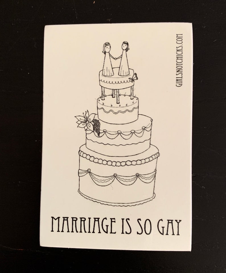 Queer Stickers Marriage Pride LGBTQAI Sticker: Marriage is So Gay Small Vinyl Sticker image 2