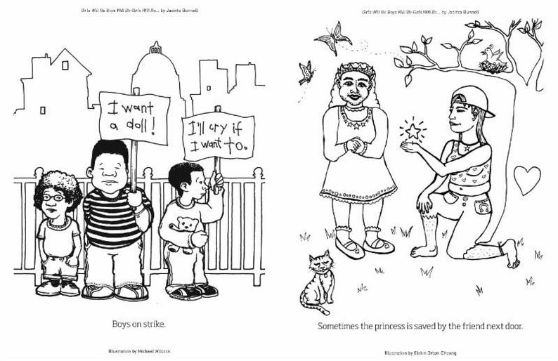 Non-Binary/ Queer Coloring Book by Jacinta Bunnell: Girls Will Be Boys Will Be Girls Will Be...LGBTQAI Coloring/Colouring BookGift Book image 4