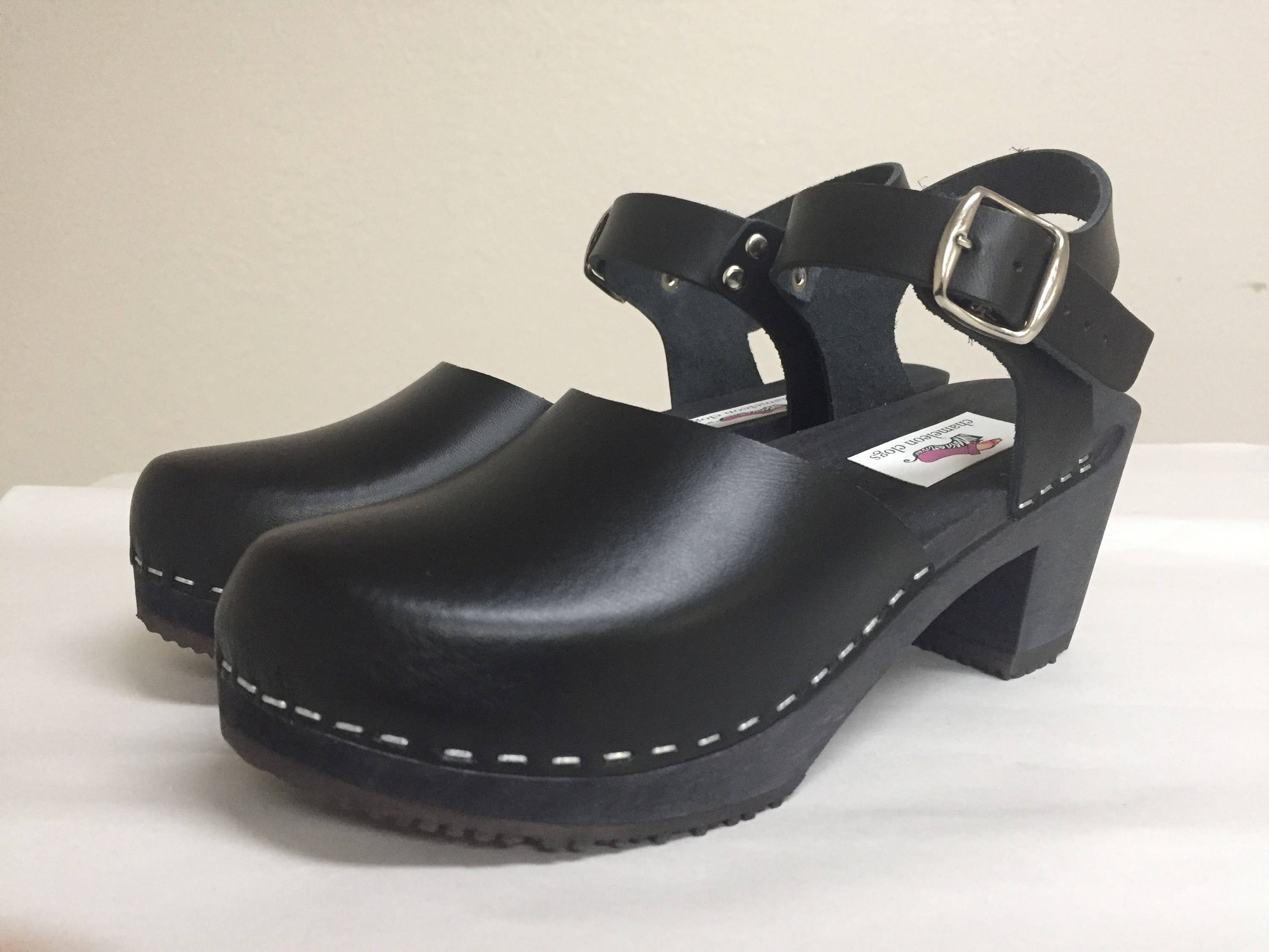 Sophie // Professional Black Leather Medium Heel Mary Jane W/ - Etsy