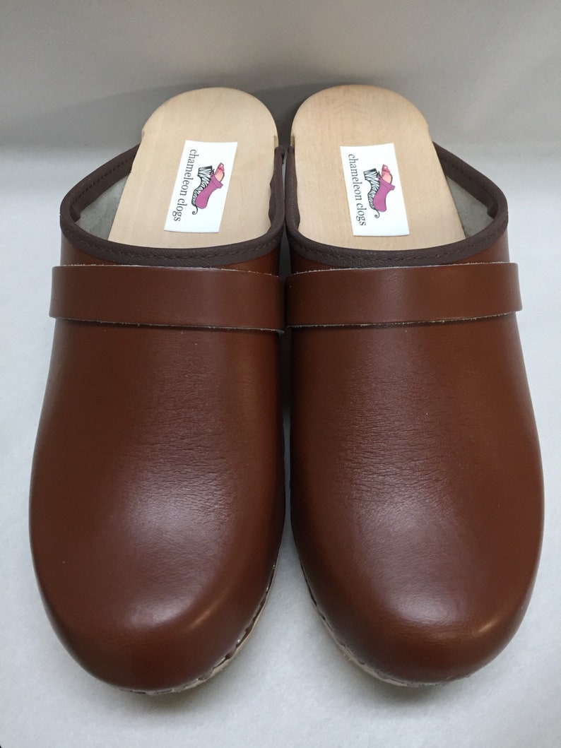 Nora LH // Brown Classic Low Heel Clog Etsy