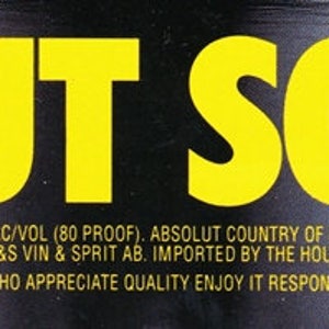 ABSOLUT SQUEEZE vintage vodka ad for Absolut Citron, copyright 1995, magazine back cover, advertisement, Distillery Advertisement fsb image 3