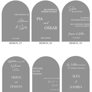 Foil Sticker engagement, wedding Welcome sign for mirror with name adhesive foil lettering on request sticker personalized stickers image 4