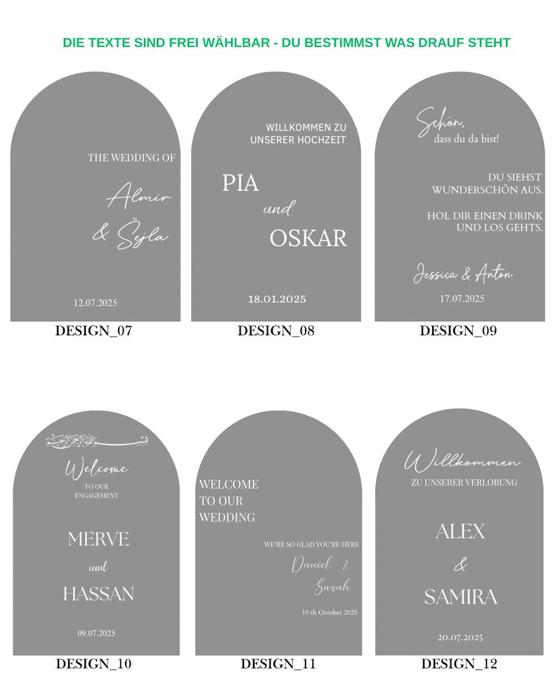 Foil Sticker engagement, wedding Welcome sign for mirror with name adhesive foil lettering on request sticker personalized stickers image 4