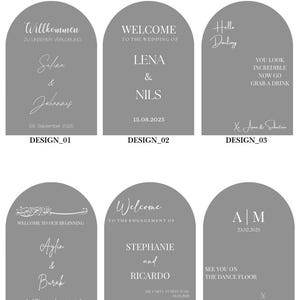 Foil Sticker engagement, wedding Welcome sign for mirror with name adhesive foil lettering on request sticker personalized stickers image 3
