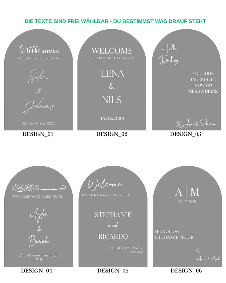 Foil Sticker engagement, wedding Welcome sign for mirror with name adhesive foil lettering on request sticker personalized stickers image 3