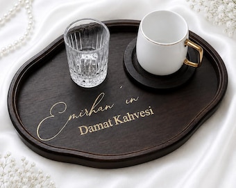 Damat Kahvesi Sticker | Söz | Kahve Tepsisi | Söz | Nişan tray stickers