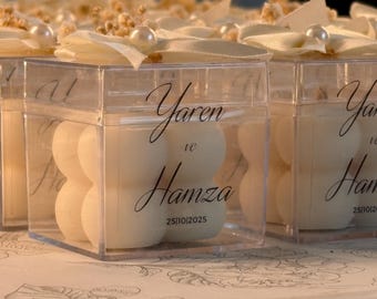 Personalized wedding candles | Wedding favors, Nikkah henna | Mini candles as thank you gifts | Bridal shower & engagement