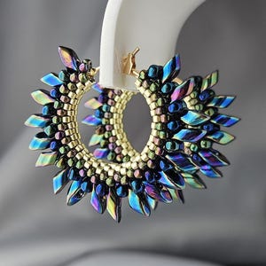 Créoles Bohème Avec Perles - Acier Inoxydable Doré - Cadeau Femme