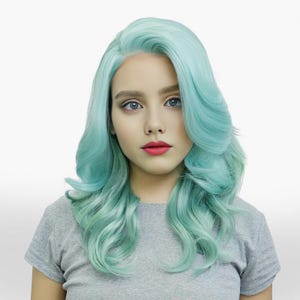 Icy Blue Lace Wig - Etsy display picture 1