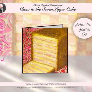 Basteln | Kunst-Hinweis-Karte | Digitaler Download | Druckbar | Sofortdownload | Starter-Nachricht & Umschlag | Öl | Sieben-Schicht-Kuchen | MGBarr