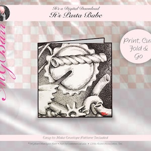 Basteln | Kunst-Hinweis-Karte | Digitaler Download | Druckbar | Sofortdownload | Starter-Nachricht & Umschlag | Holzkohle | Es heißt Paste Babe | MGBarr