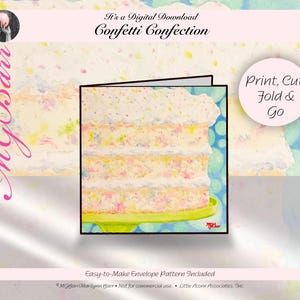 Basteln | Kunst-Hinweis-Karte | Digitaler Download | Druckbar | Sofortdownload | Starter Nachricht & Umschlag |Oil | Konfetti Konfekt | MGBarr