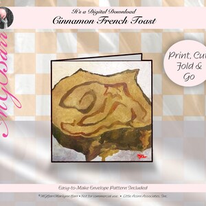 Basteln | Kunst-Hinweis-Karte | Digitaler Download | Druckbar | Sofortdownload | Starter-Nachricht & Umschlag | Öl | Zimt French Toast | MGBarr