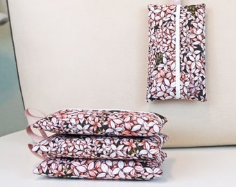 Pink Petals Pocket Tissue Holder Cozy w/optional keychain