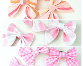 Small 2" Pink Alligator Clip Hair Bow