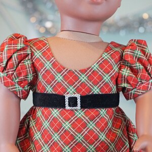 Christmas Red Plaid Regency Dress for 18 Doll AG Doll image 4