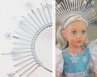 Silver Snowflake Halo Crown Headband for 18" Dolls