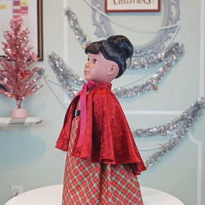 Christmas Red Plaid Regency Dress for 18 Doll AG Doll image 9