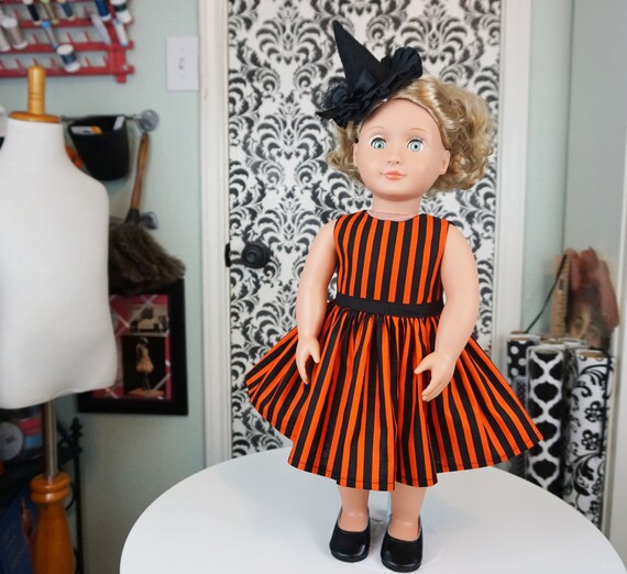 orange and black striped dress