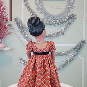 Christmas Red Plaid Regency Dress for 18 Doll AG Doll image 5