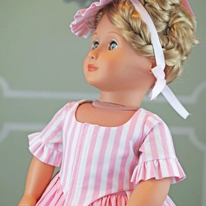 Pink Striped 18th Century Historical Bergère Hat for AG dolls 18 inch dolls image 6