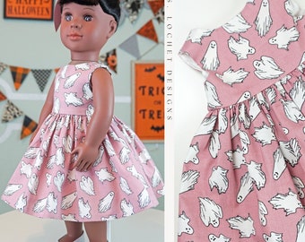 Classic Vintage Style Halloween Pink Glow in the Dark Ghosts Dress for 18" Doll AG Doll