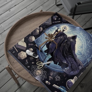 DnD Wizard Wrapping Paper | D&D Spellcaster Gift Wrap | Fantasy Sorceror Present for DM GM Players