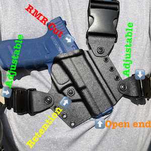 Glock 20 21 Kydex Chest Holster  Color Black
