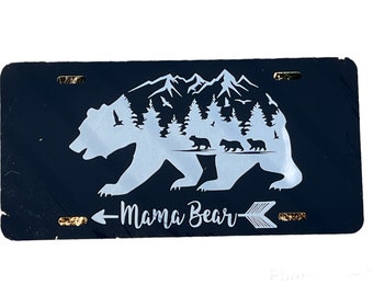 Mama Bear Metal Aluminum License Plate