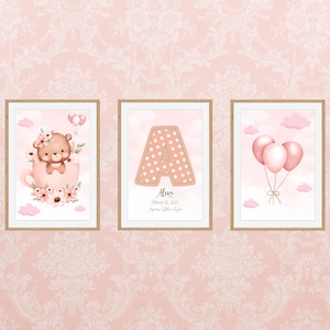 Cartaz de Nascimento. Arte Digital Decorativa para recém-nascidos. Presente de nascimento de bebê personalizado. Conjunto de 3 peças digitais. Decoração de bebê. Zodíaco