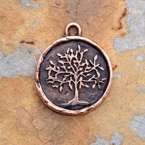 1 Antique Copper Tree of Life 24x20mm Nunn Designs